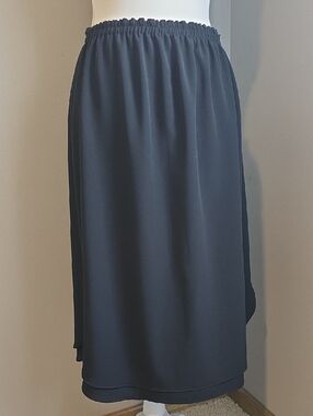 Black Elastic-Waist Maxi Skirt Size Large